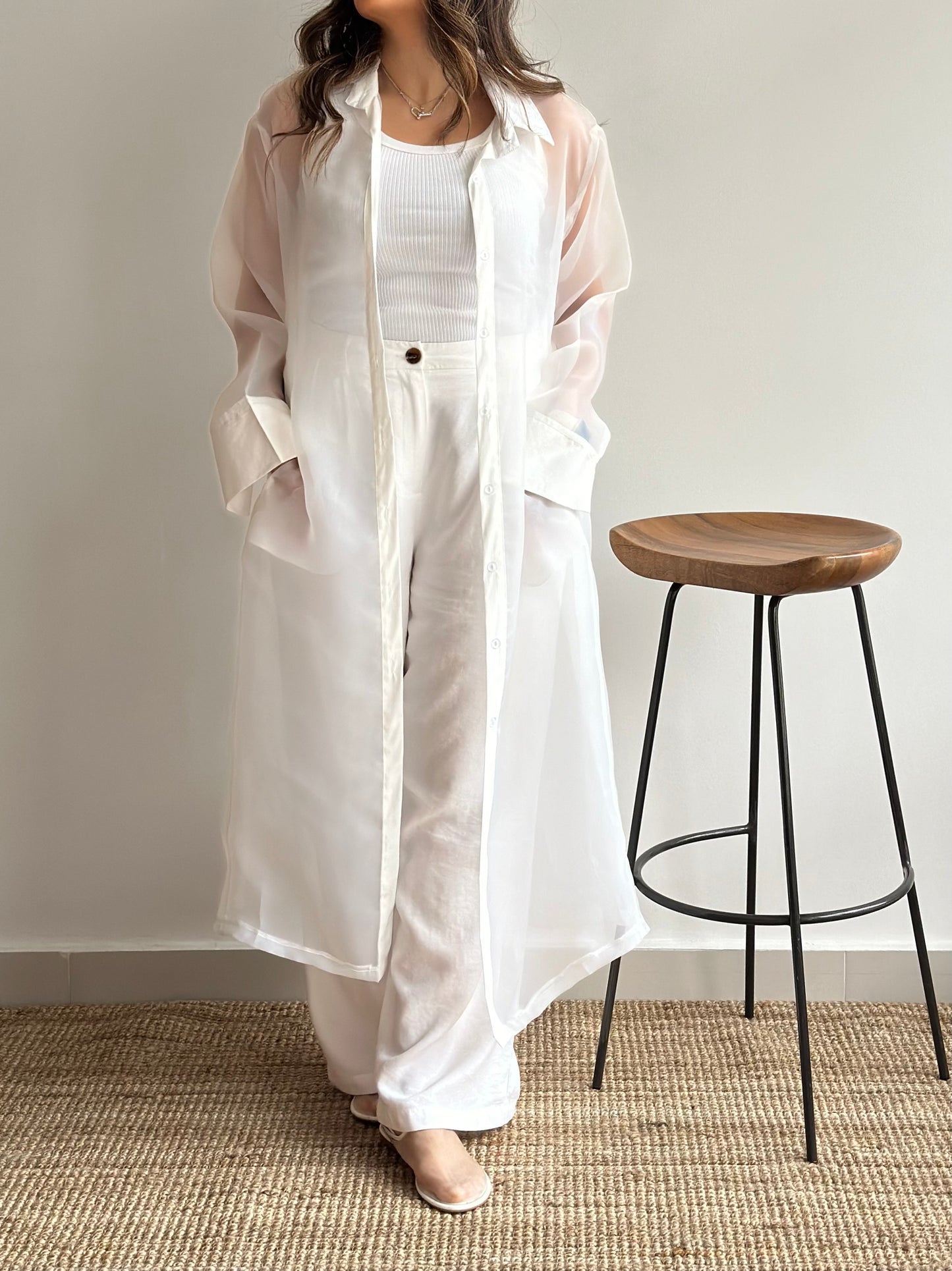 White Sheer Trench | ترينش اورقنزا ابيض