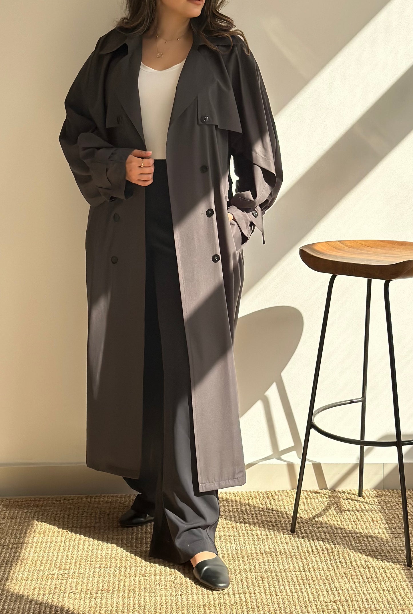 Greece Grey Trench | ترينش غريس رمادي