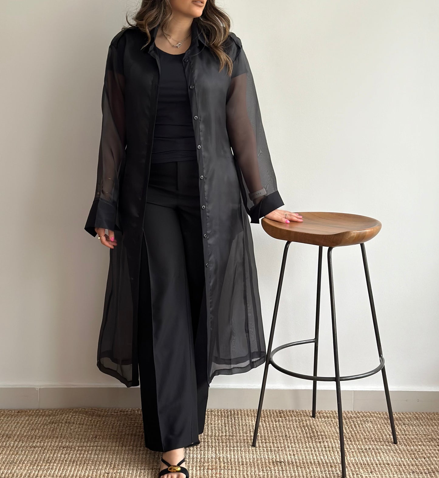 Black Sheer Trench | تربنش اورقنزا اسود