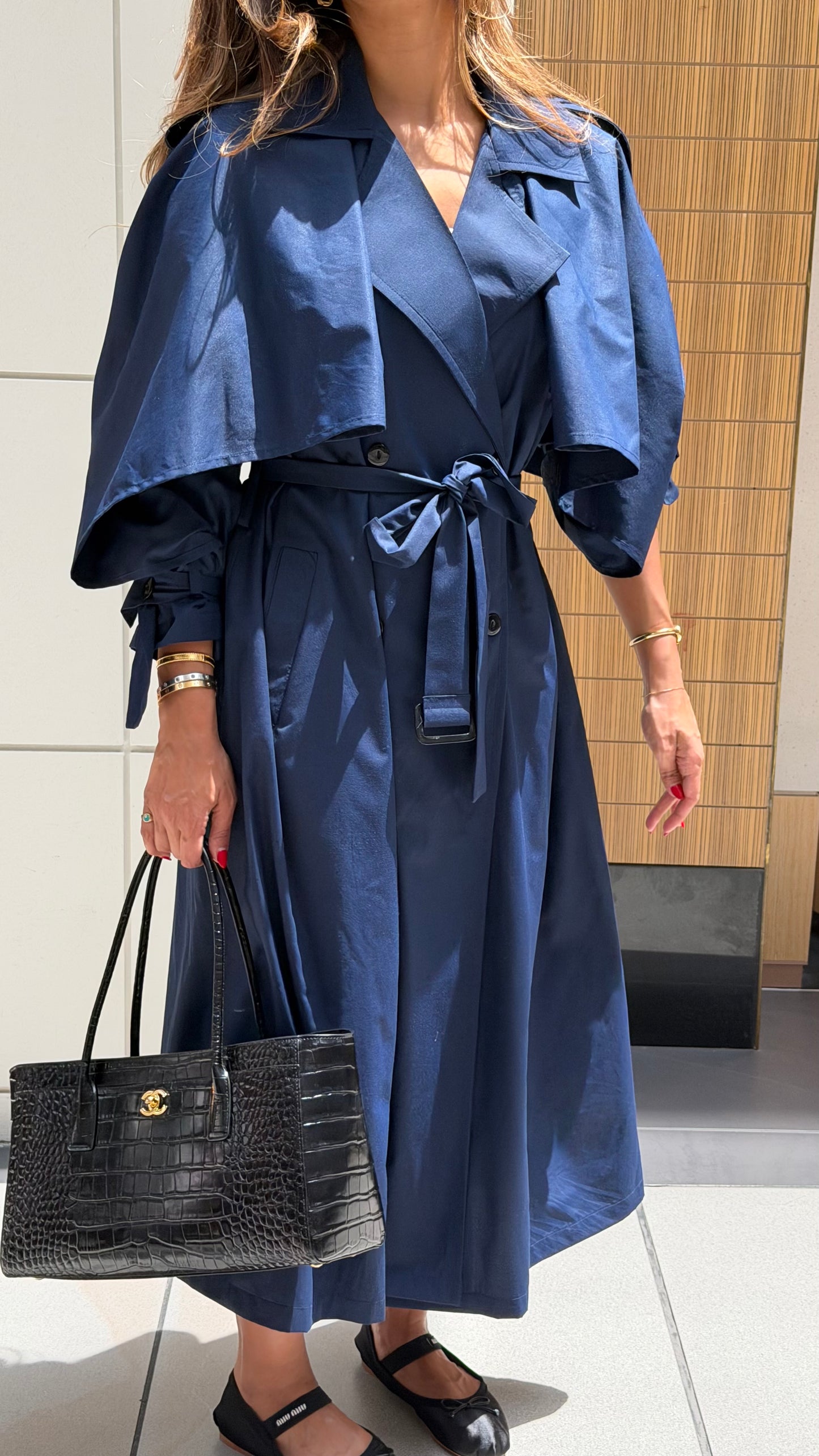 Milan Navy Trench| ترينش ميلان صيفي كحلي