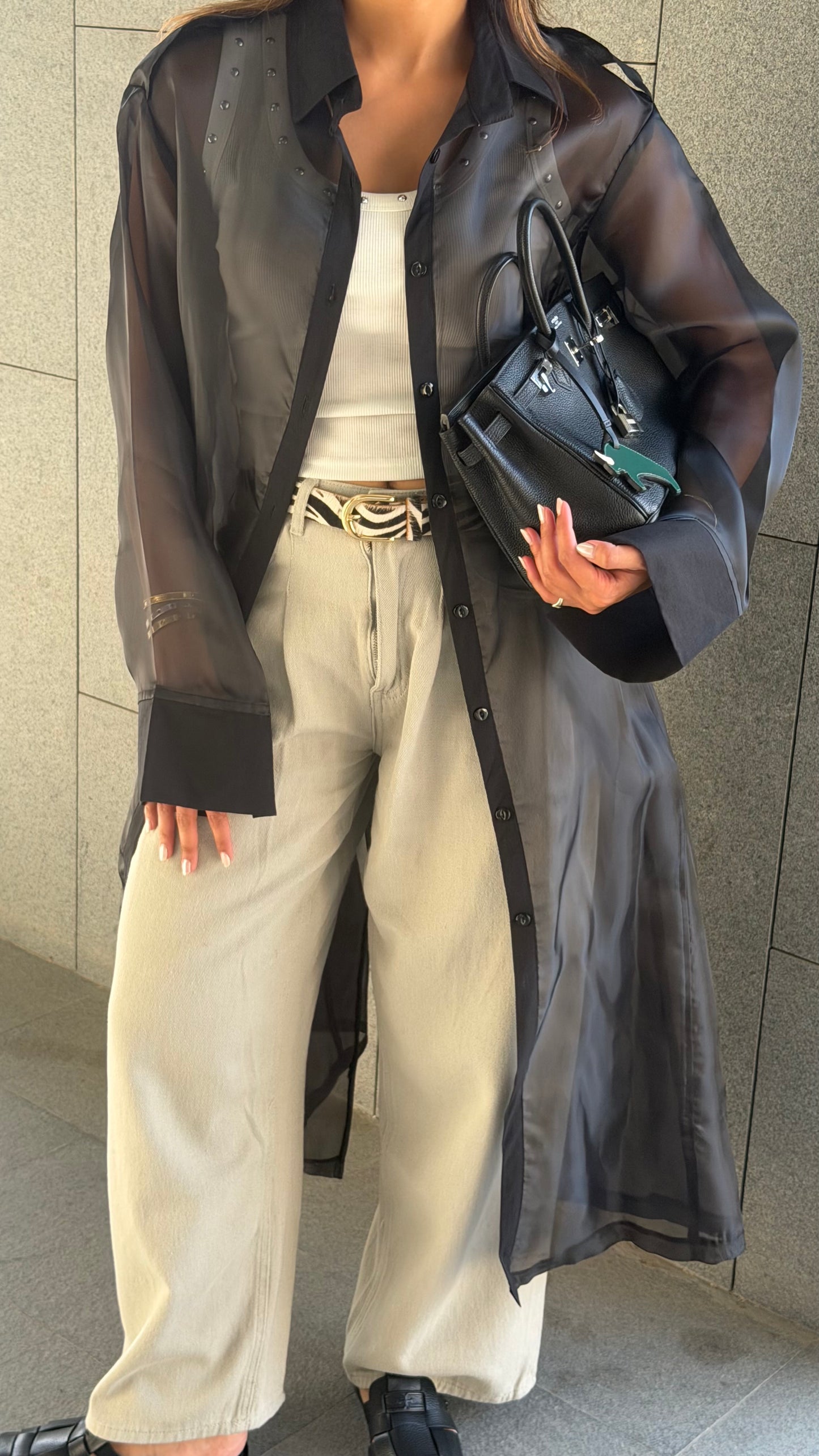 Black Sheer Trench | تربنش اورقنزا اسود