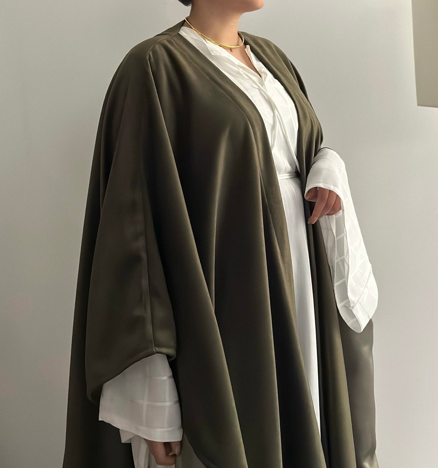 Moss green bisht