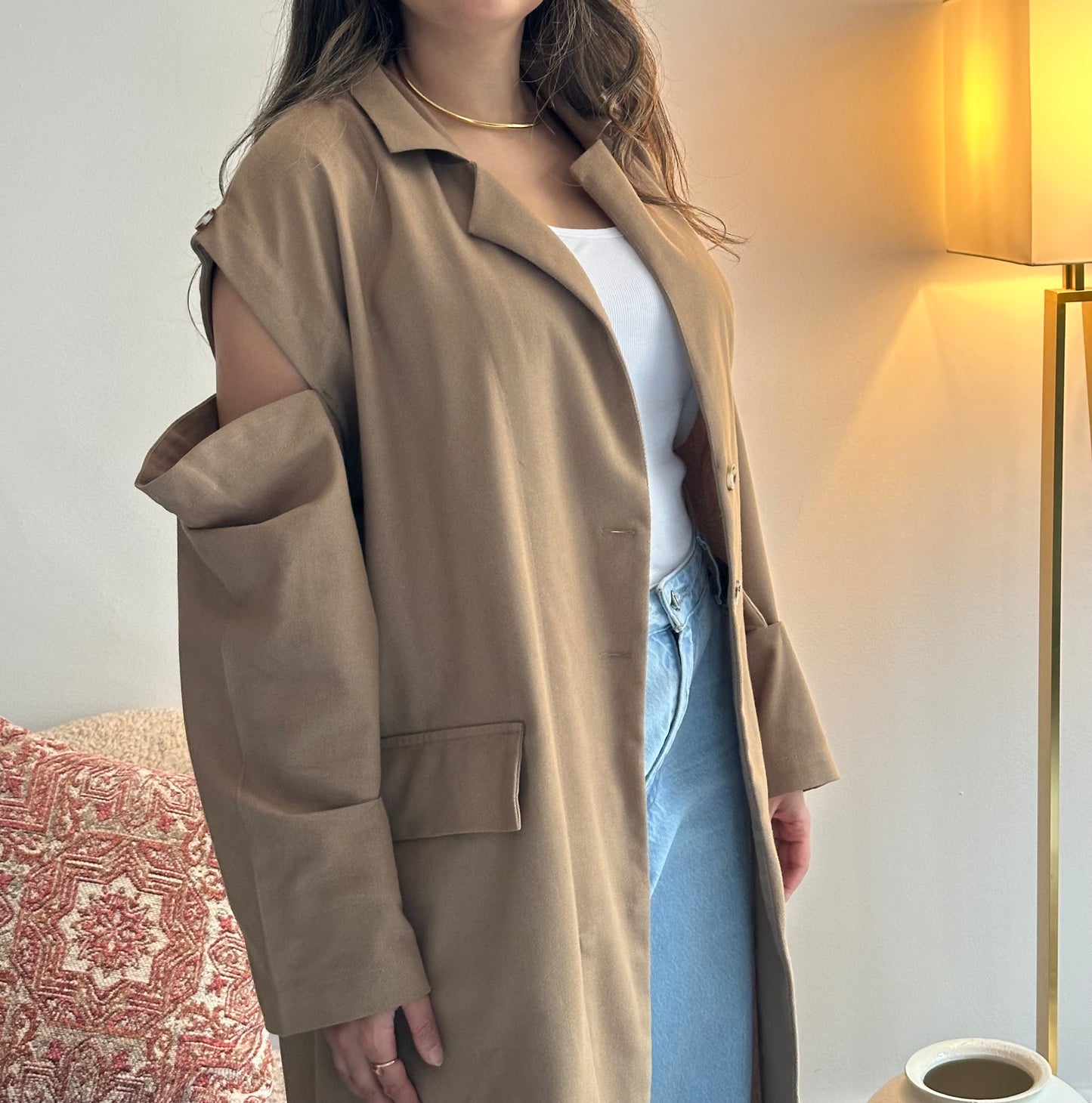 Shoulder Cut Trench Coat