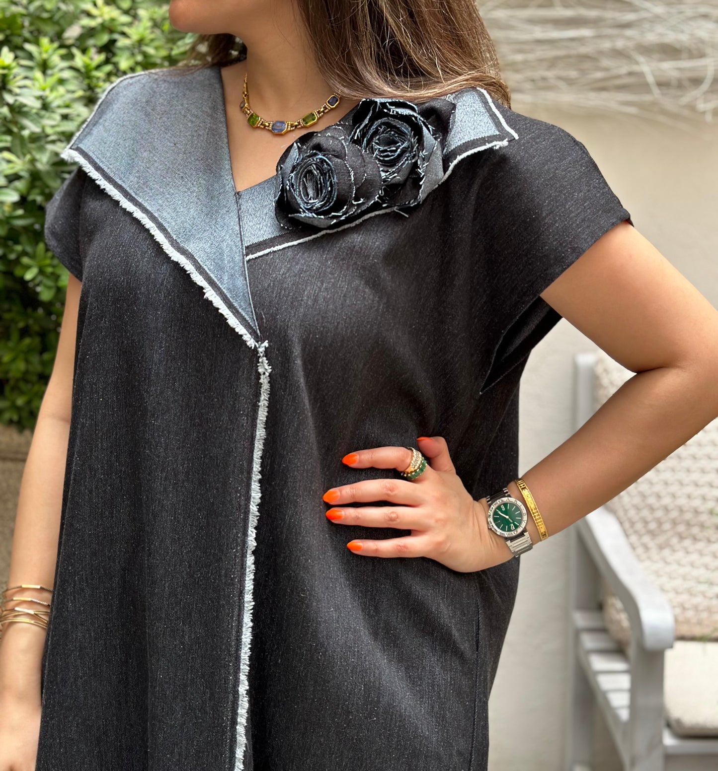 Folded Kaftan Dress فستان دراعة فولد
