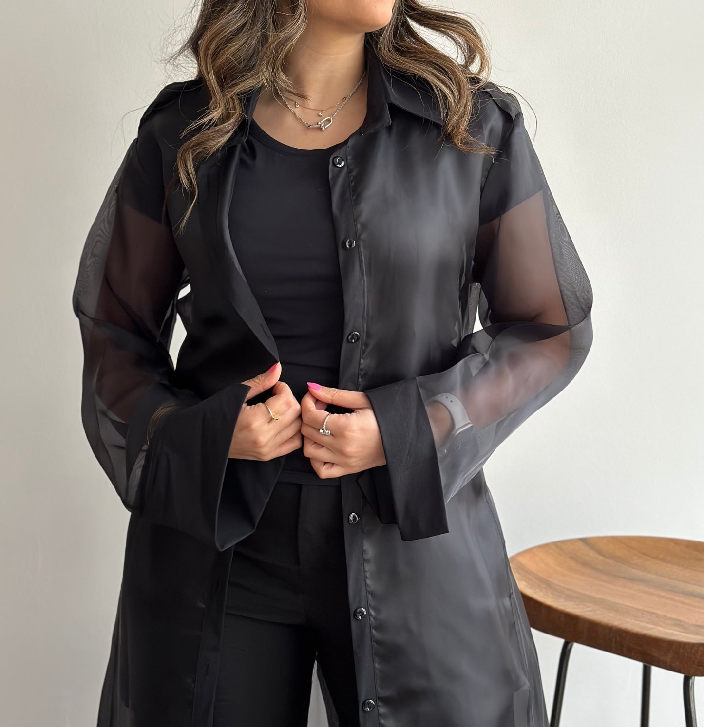 Black Sheer Trench | تربنش اورقنزا اسود