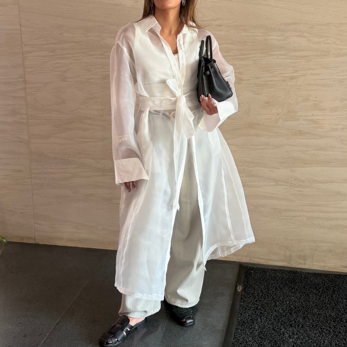 White Sheer Trench | ترينش اورقنزا ابيض