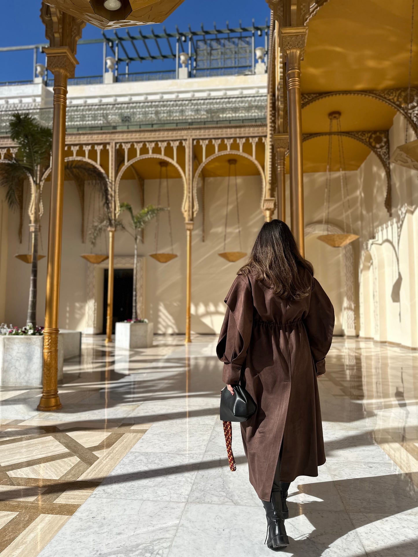 Attico Suede Trench ترينش شاموا بني