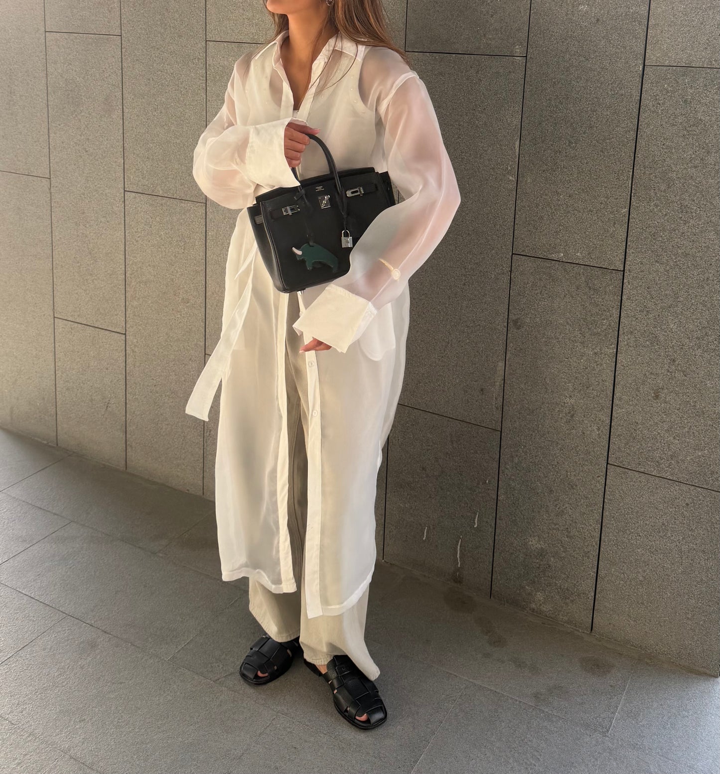 White Sheer Trench | ترينش اورقنزا ابيض