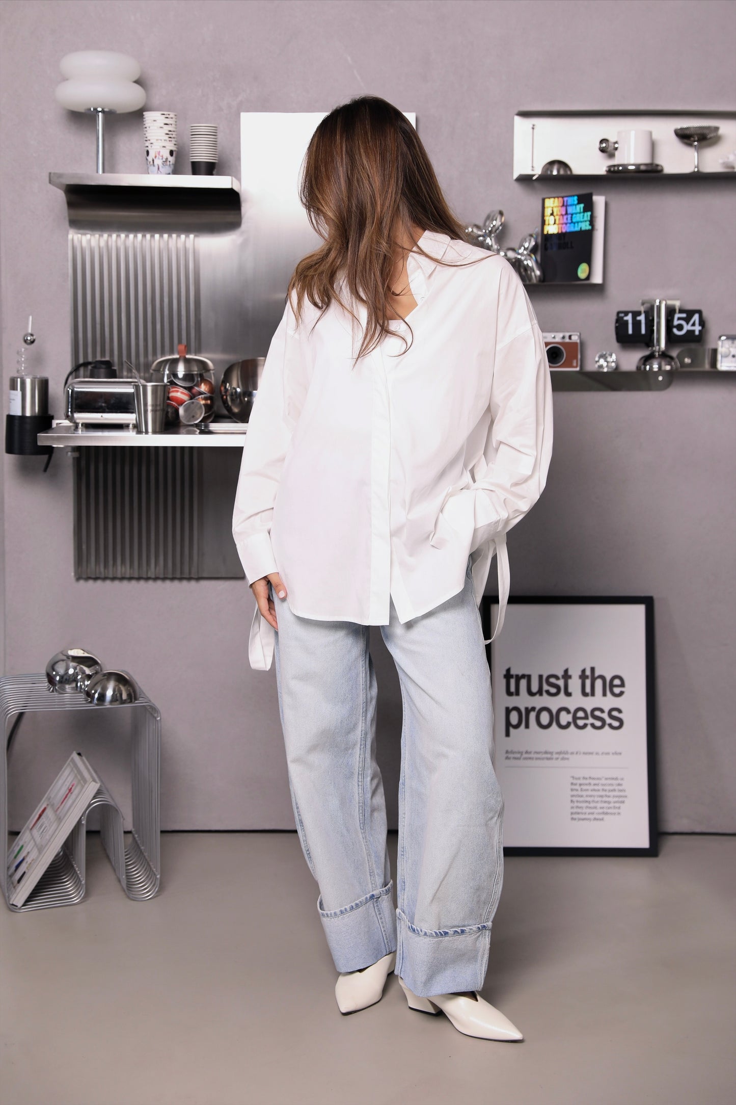 Belted Cotton Shirt | قميص ابيض بحزام متعدد التنسيق