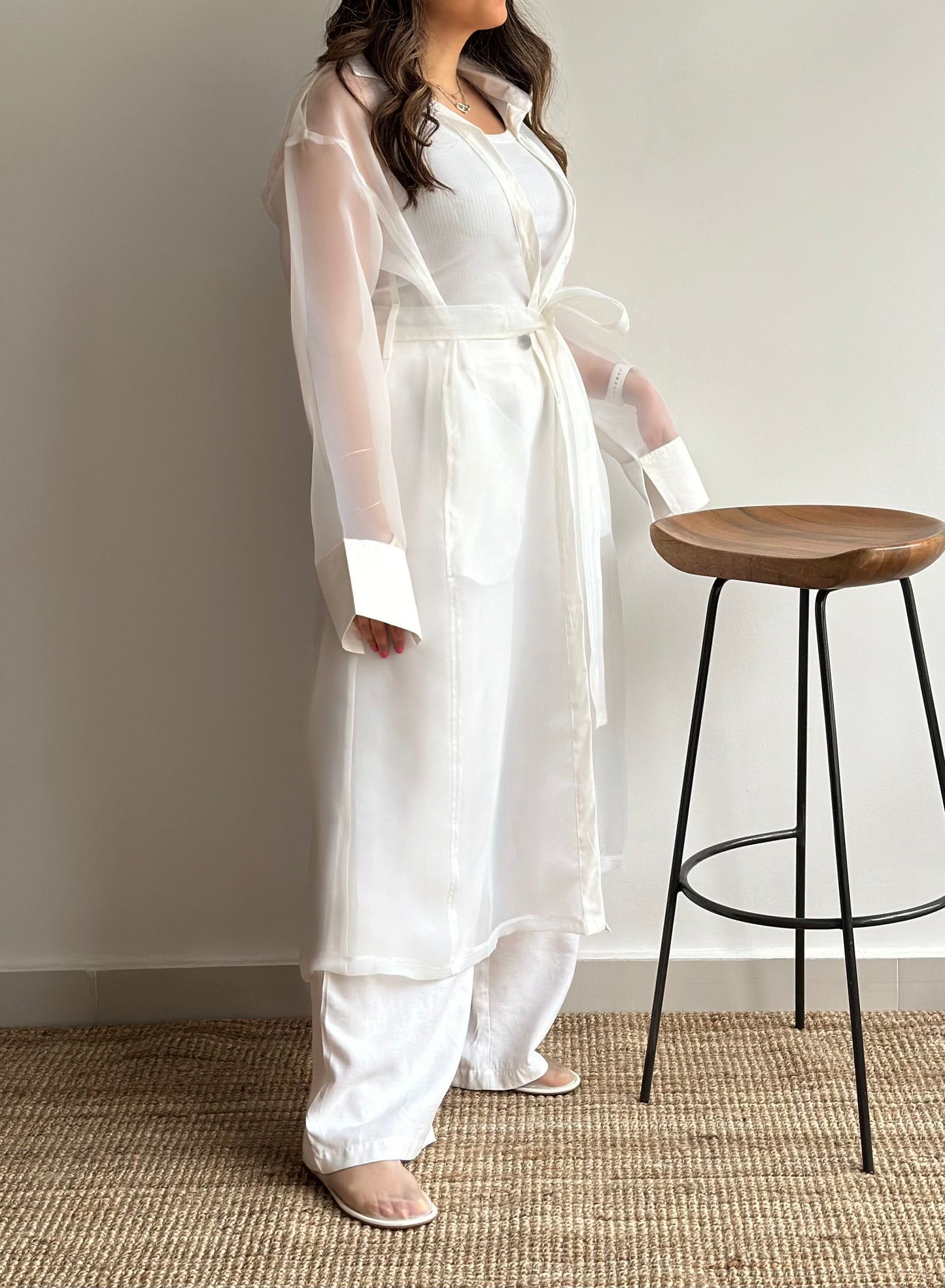 White Sheer Trench | ترينش اورقنزا ابيض