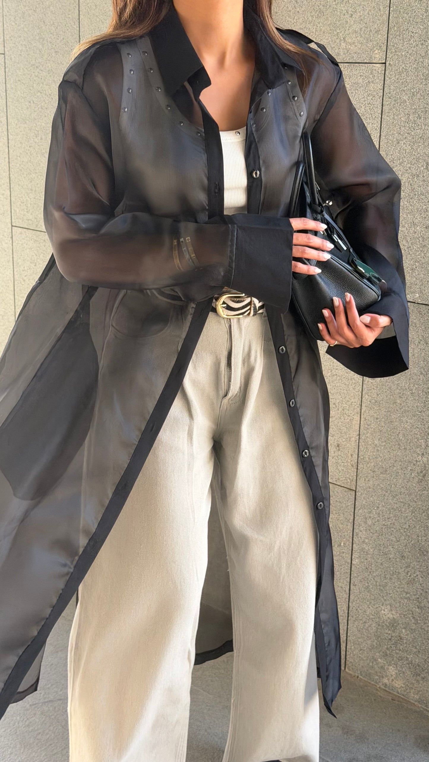 Black Sheer Trench | تربنش اورقنزا اسود