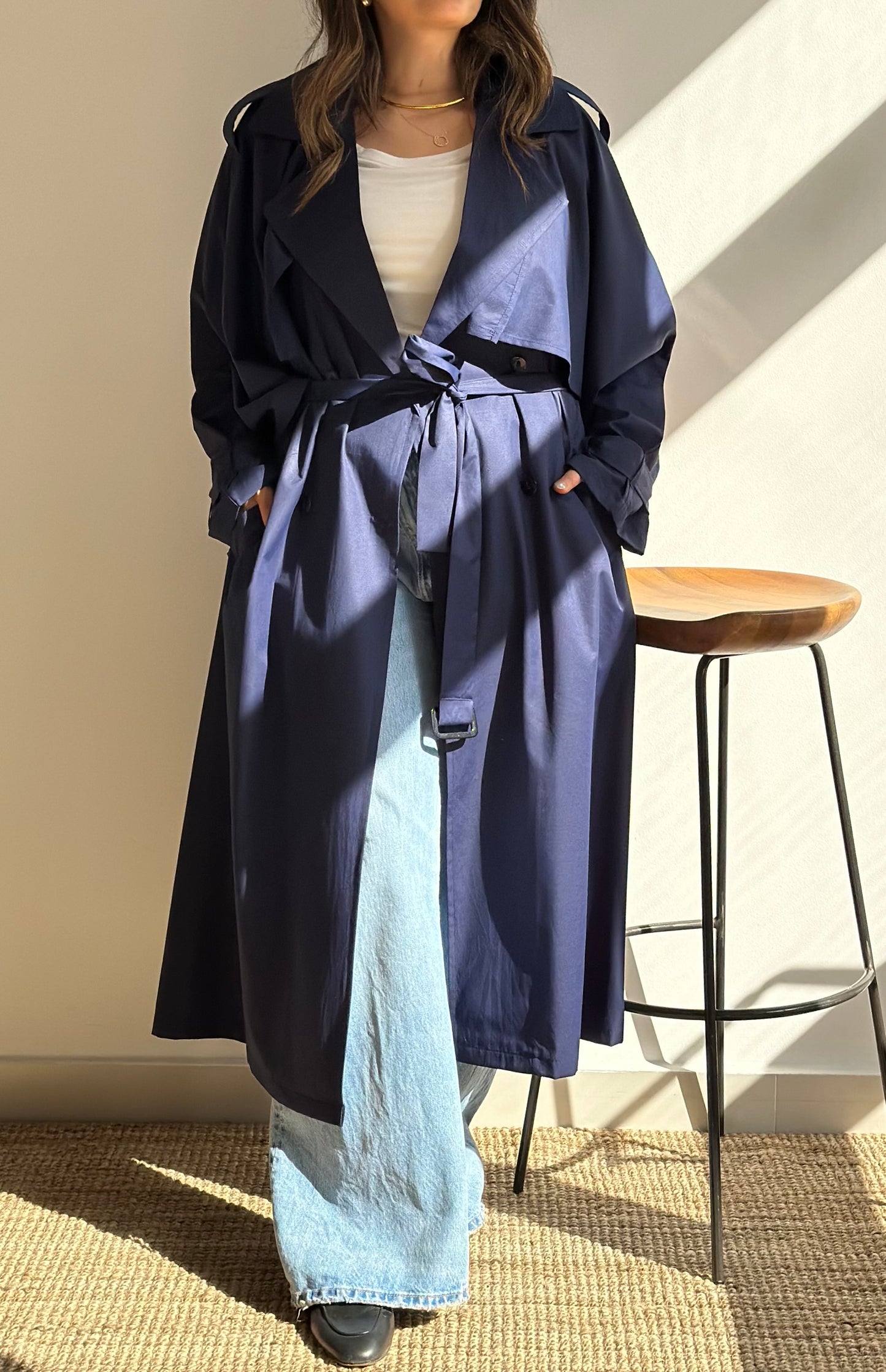 Navy summer trench