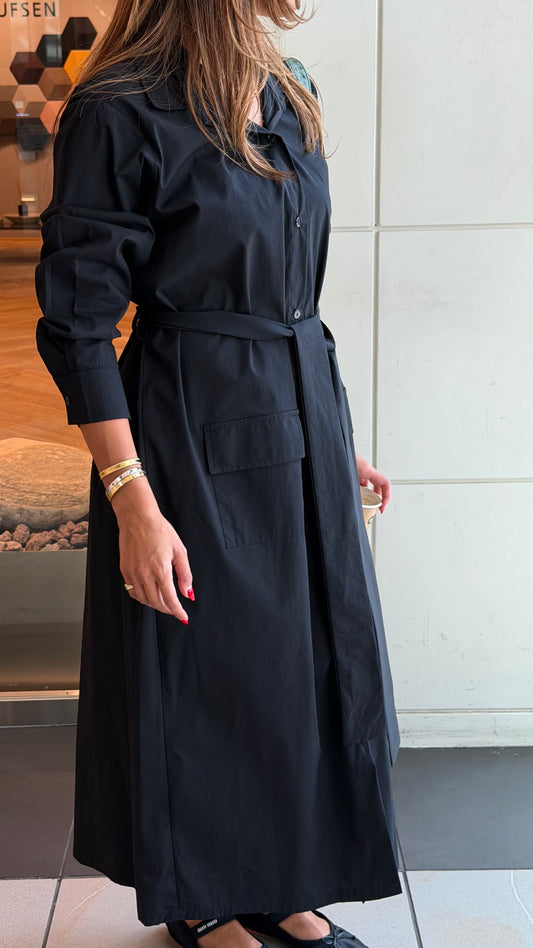 Minimal Black Dress| فستان اسود قطن
