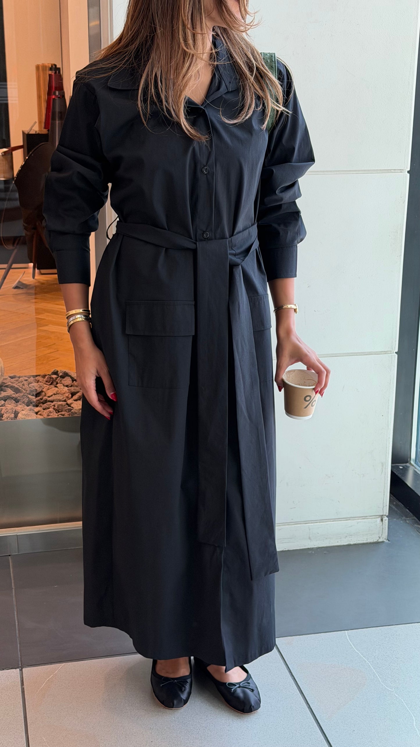 Minimal Black Dress| فستان اسود قطن