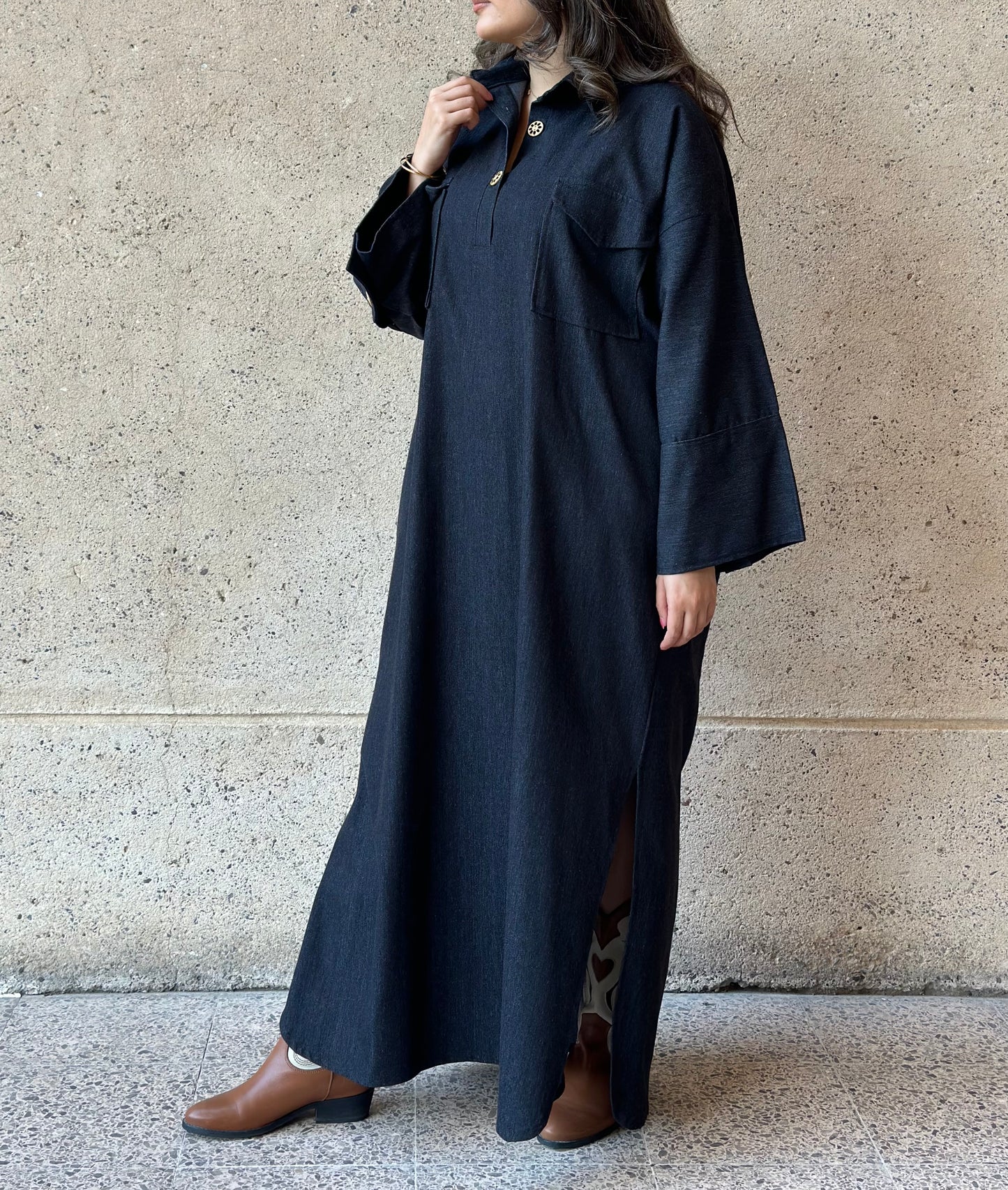Cargo Denim Kaftan فستان دينم كارقو