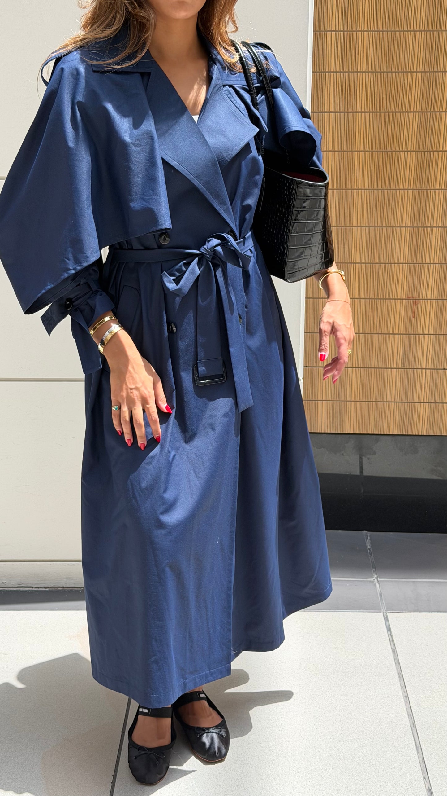 Milan Navy Trench| ترينش ميلان صيفي كحلي