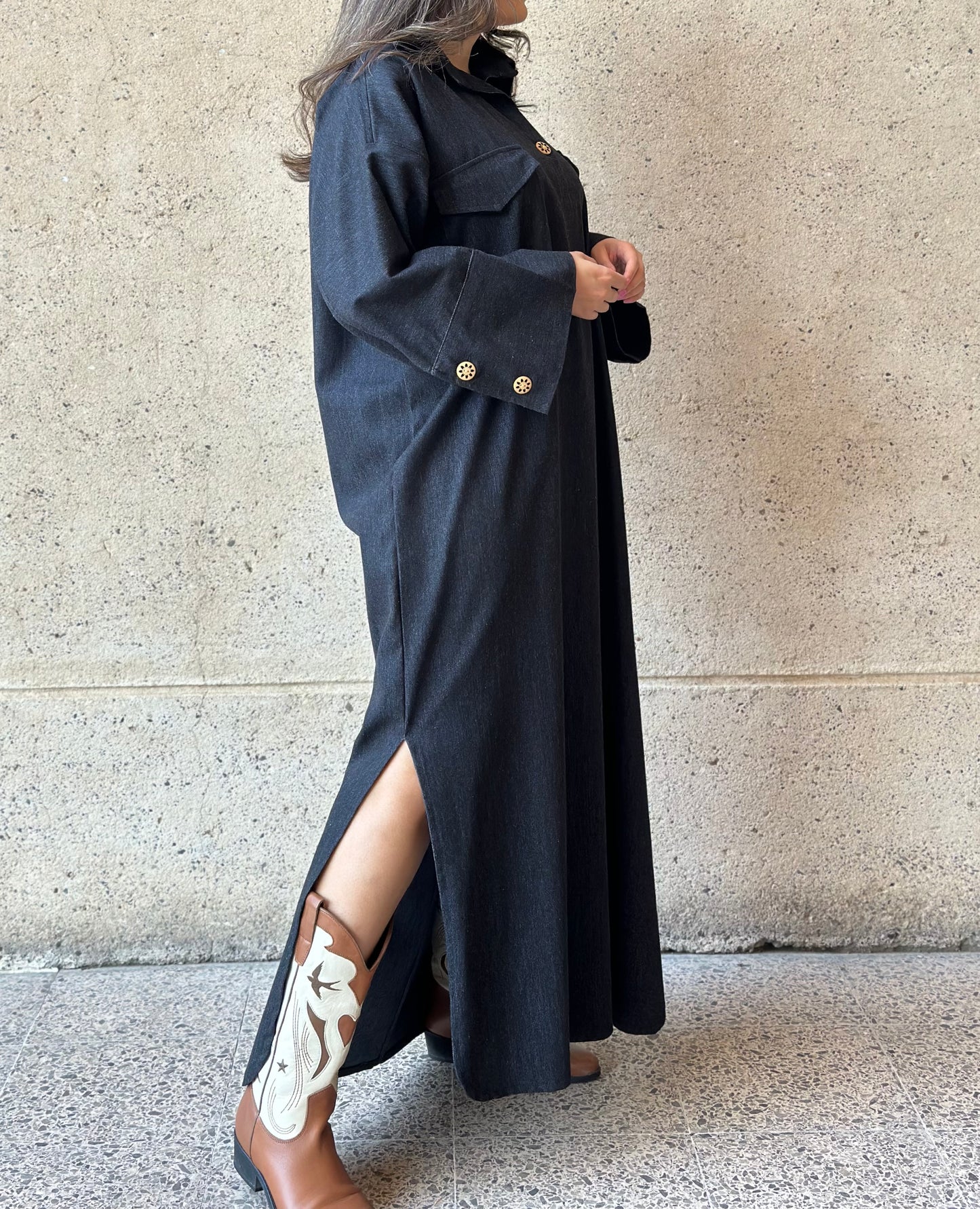 Cargo Denim Kaftan فستان دينم كارقو