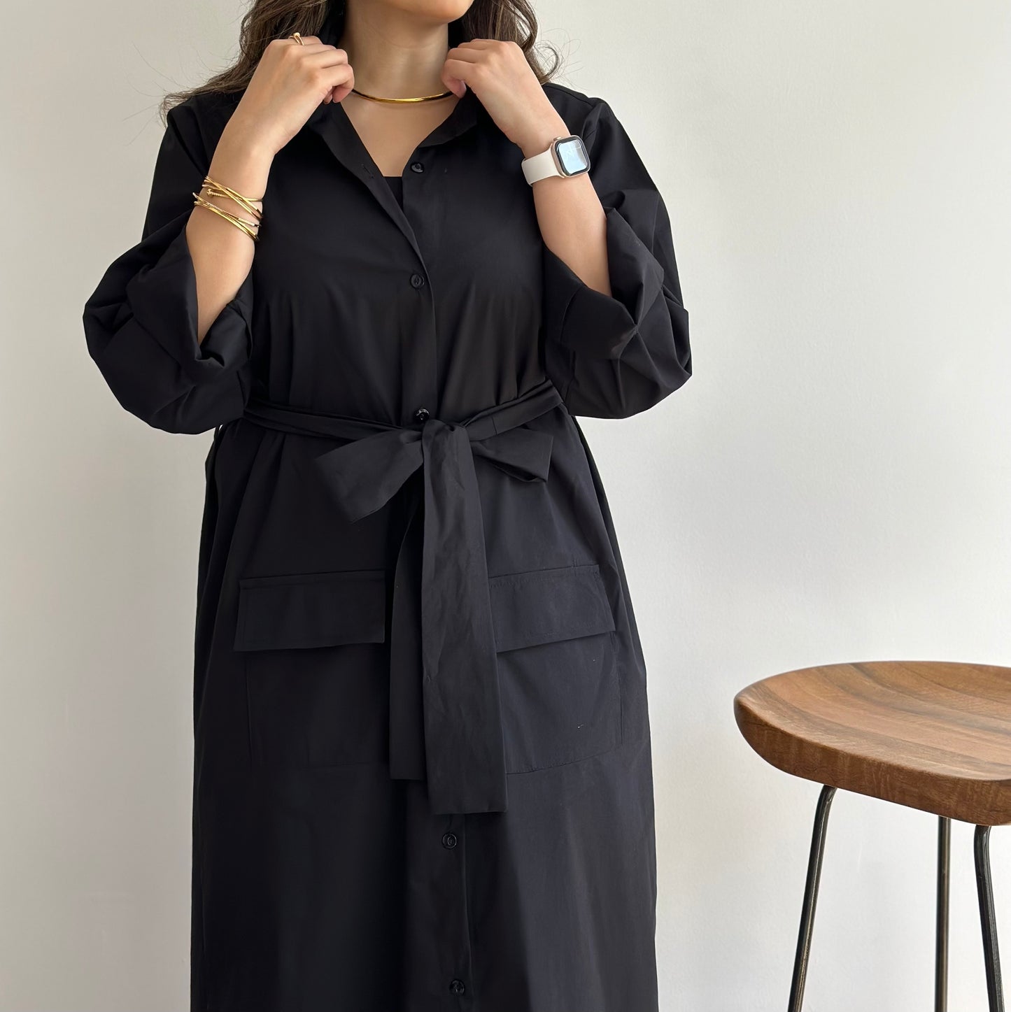 Minimal Black Dress| فستان اسود قطن