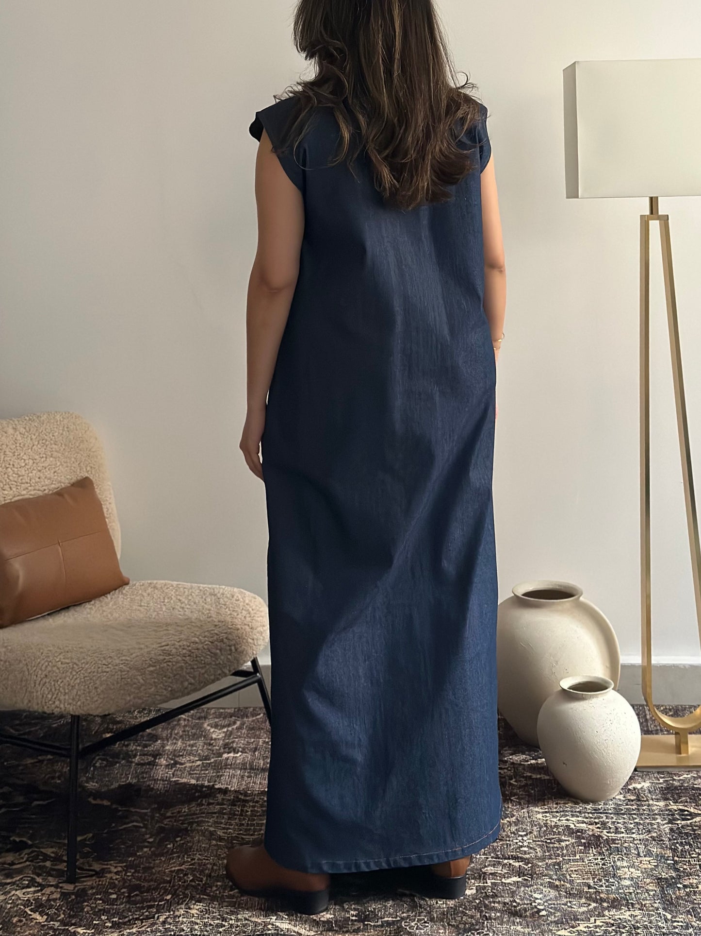Denim Kaftan Dress فستان دراعه دينم