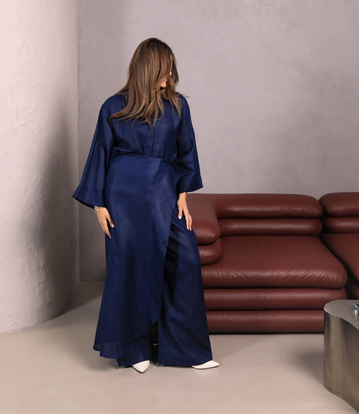 Deep Navy Set | طقم لينن كحلي
