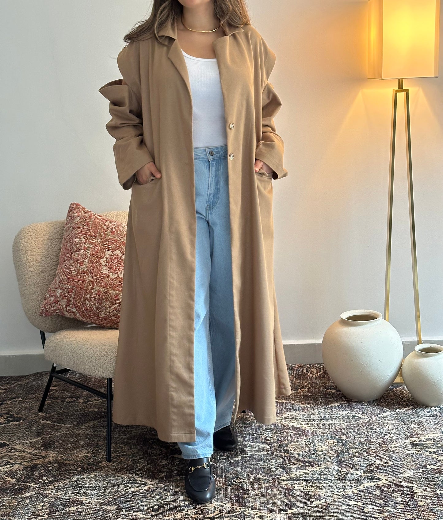 Shoulder Cut Trench Coat
