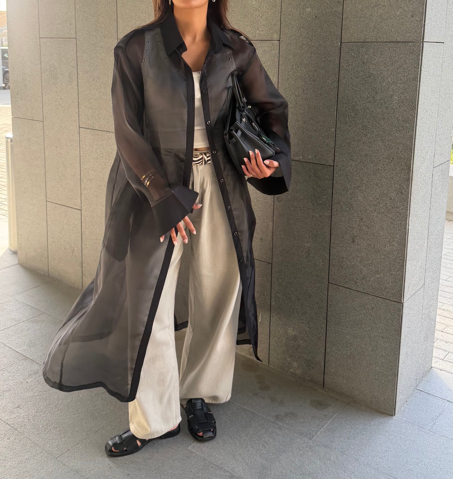 Black Sheer Trench | تربنش اورقنزا اسود