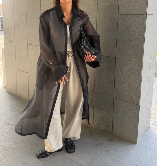 Black Sheer Trench | تربنش اورقنزا اسود