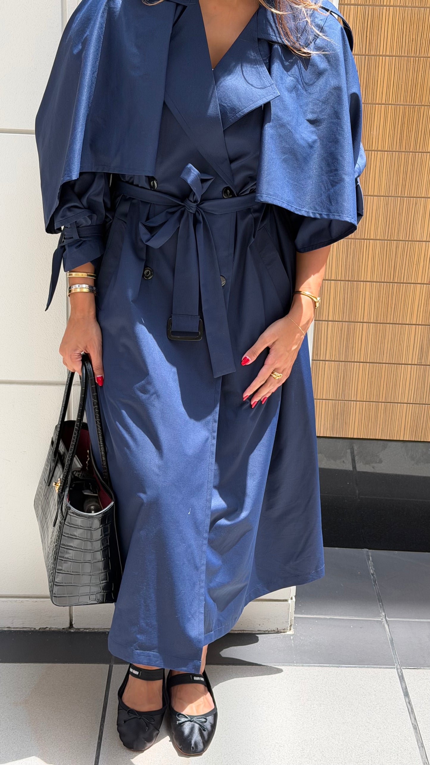 Milan Navy Trench| ترينش ميلان صيفي كحلي