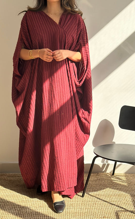 Berry Sparle Kaftan | فستان عنابي لامع