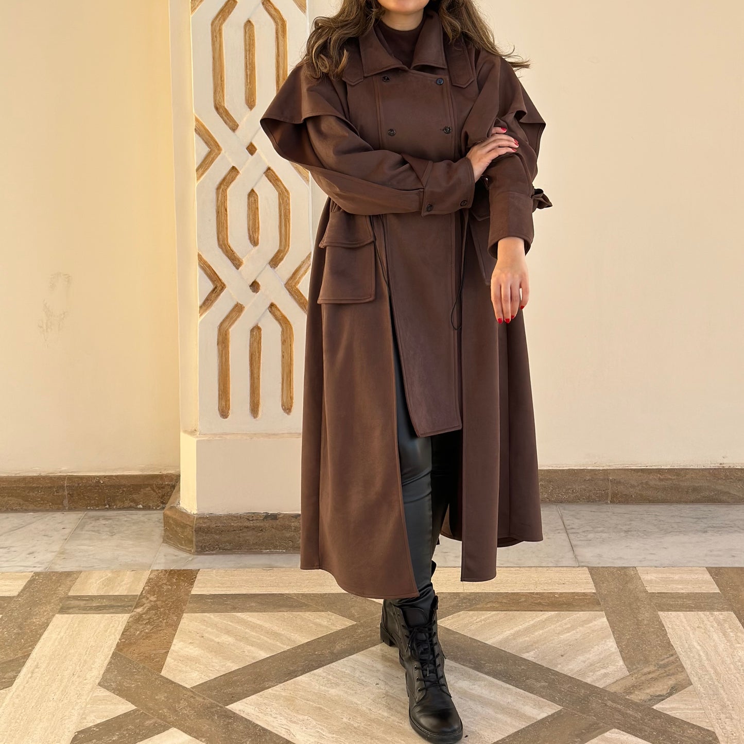 Attico Suede Trench ترينش شاموا بني