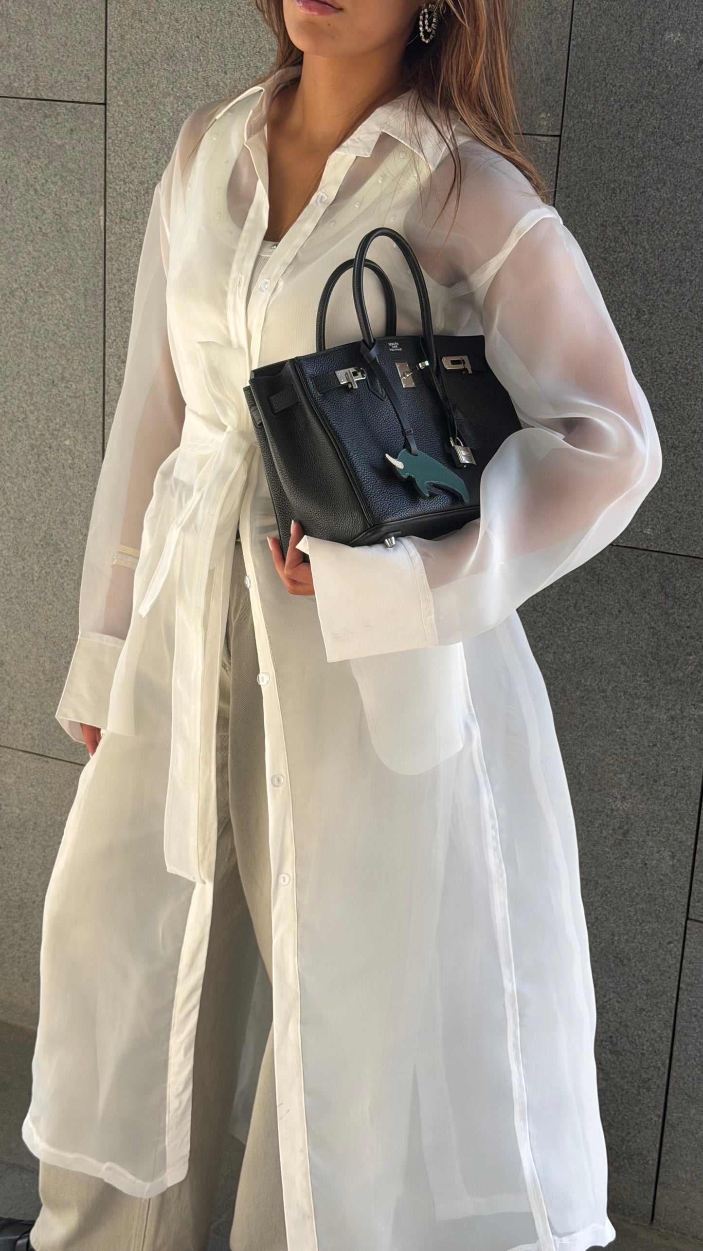 White Sheer Trench | ترينش اورقنزا ابيض