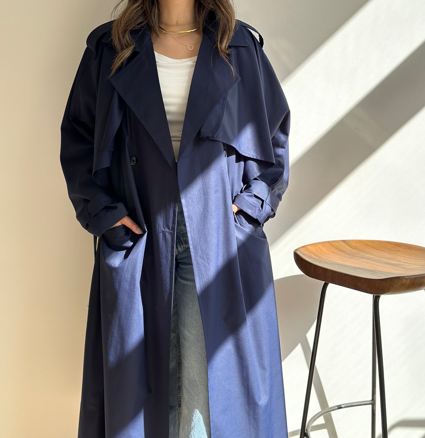 Navy summer trench