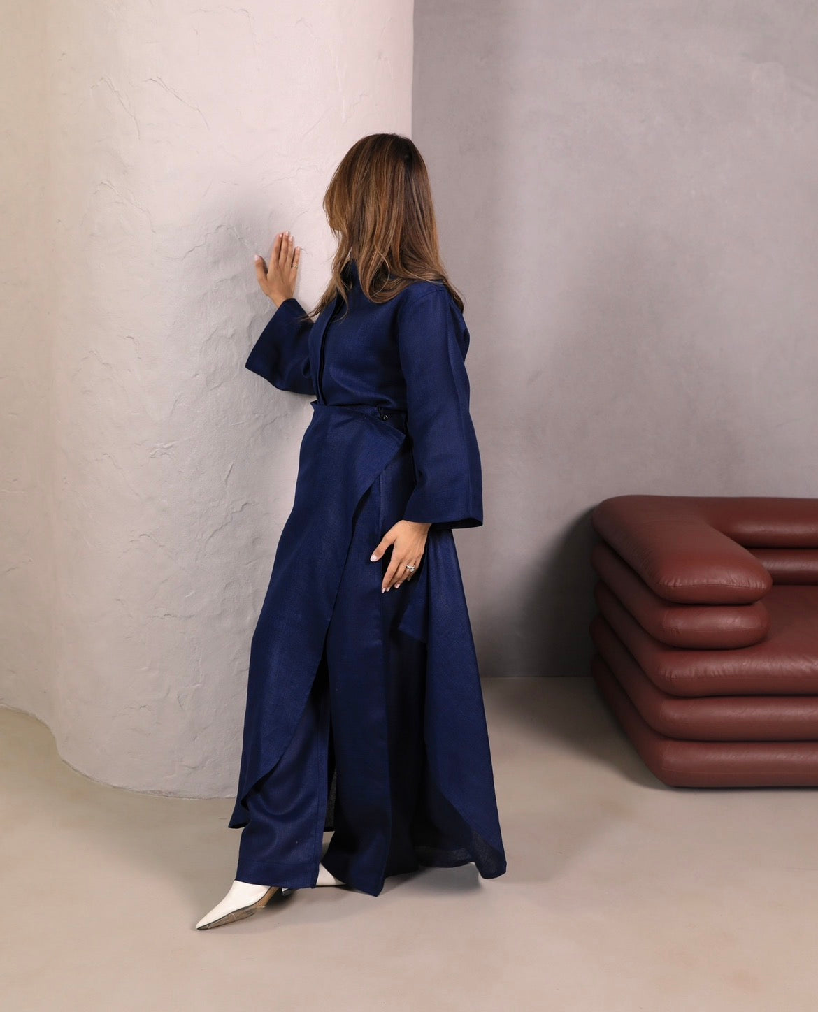 Deep Navy Set | طقم لينن كحلي