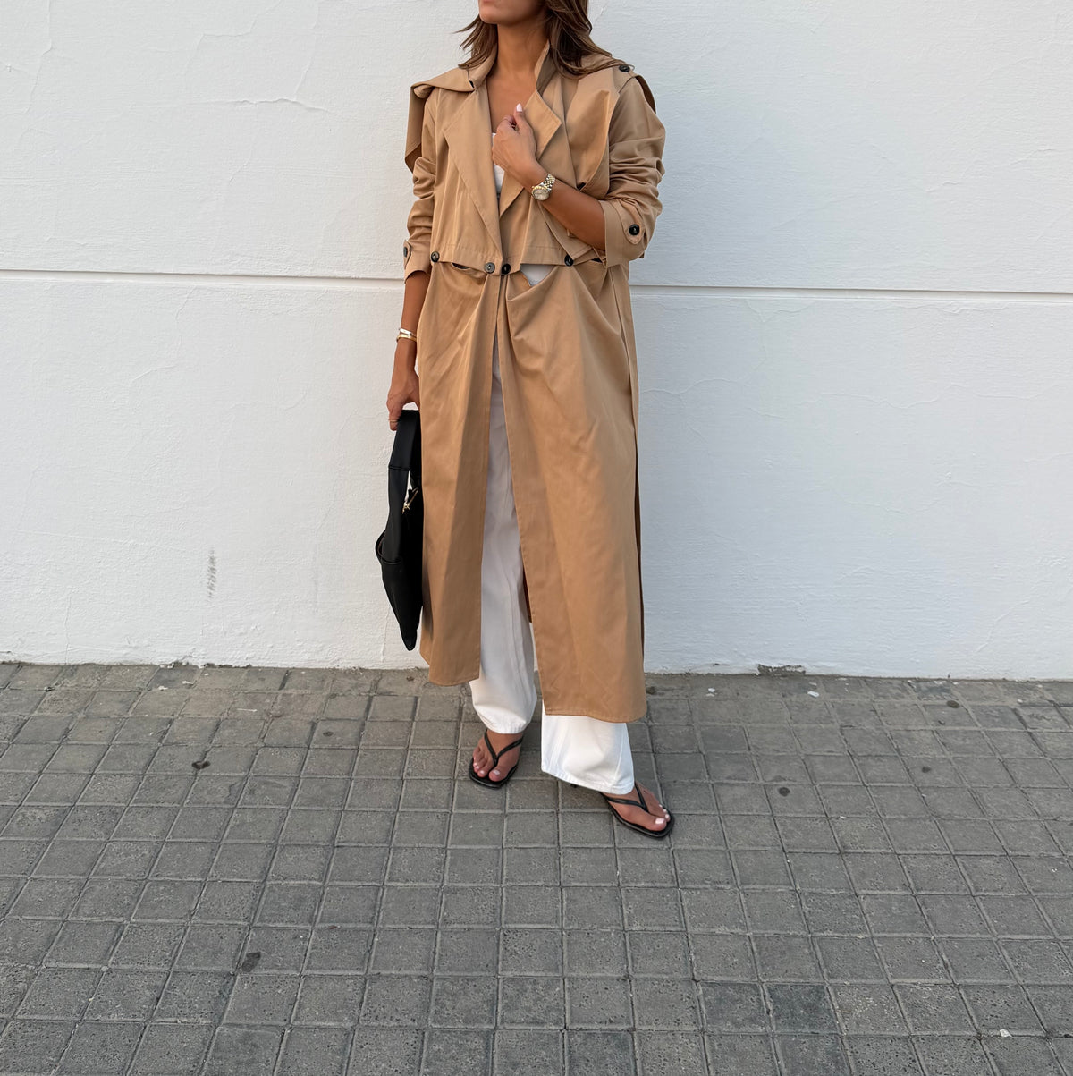 Khaki trenchi coat | كوت ترينشي خاكي